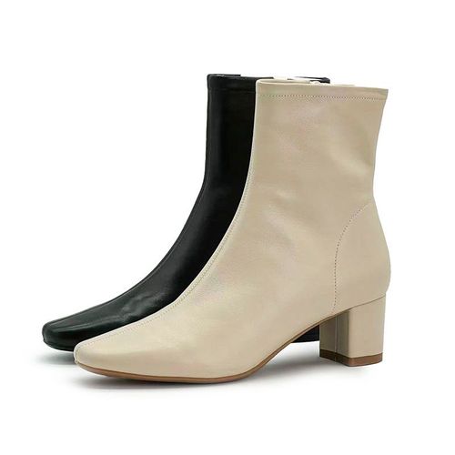 【青丝专享】“玉簪凉”法式粗跟方头通勤短靴51270主图