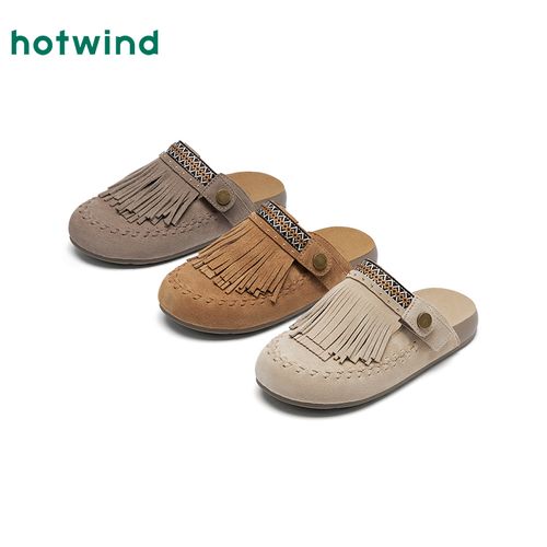 热风2026年春季新款女士时尚勃肯鞋H15W26103平底包头穆勒鞋软底主图