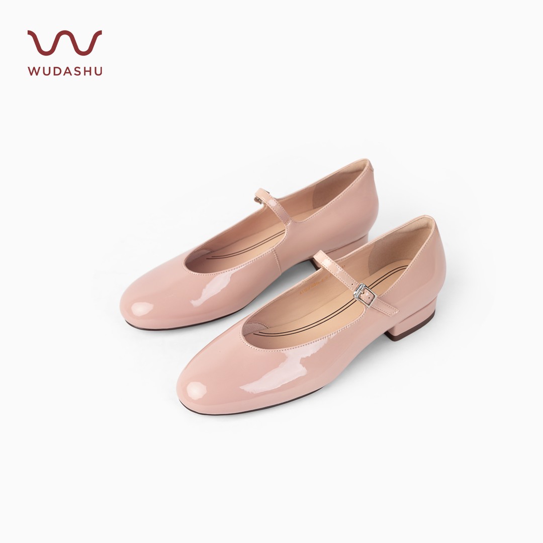 【WUDASHU护趾棉】圆头漆皮纯色简约百搭玛丽珍鞋水钻单鞋法式平底主图
