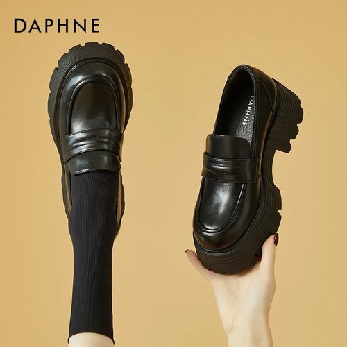 达芙妮厚底乐福鞋女2026年新款英伦风真皮小皮鞋松糕单鞋增高女鞋主图
