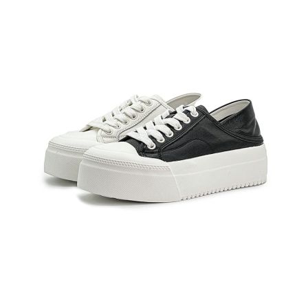 【青丝专享】“都市画轴”水洗牛皮圆头系带潮流低帮休闲板鞋57042