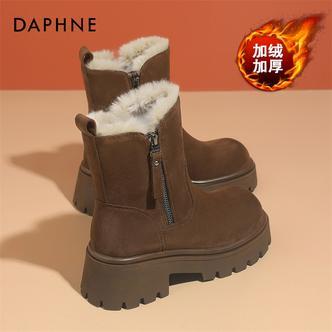达芙妮厚底雪地靴女冬季加绒加厚2025新款东北大棉鞋女保暖靴子S