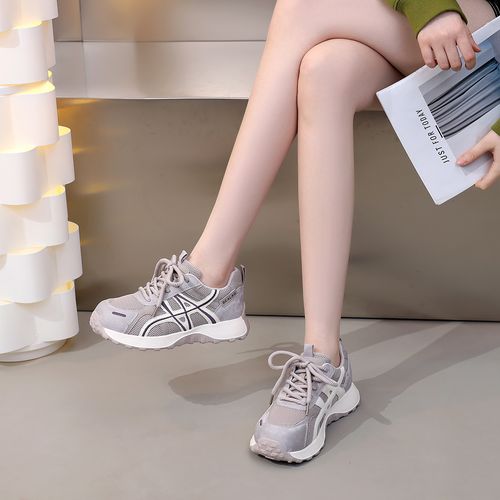 大码女鞋40一43不累脚平底休闲鞋2026春季新款单鞋百搭系带阿甘鞋主图