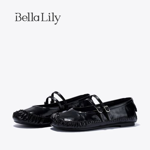 BellaLily夏季新款法式气质玛丽珍鞋女浅口平底鞋芭蕾舞单鞋主图