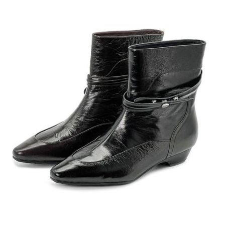 【青丝专享】方头低跟法式气质时装靴68020