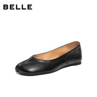 百丽复古分趾平跟单鞋女2026春新商场同款真皮轻便单鞋H8034AQ6