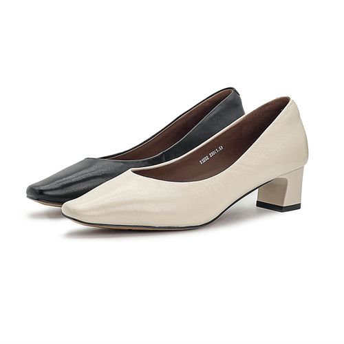 【青丝专享】压纹羊皮潮流气质法式浅口单鞋53202主图