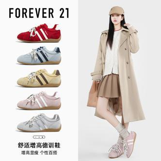 F21经典阿甘德训鞋女2026新款隐形增高4.5CM复古休闲百搭赛车鞋