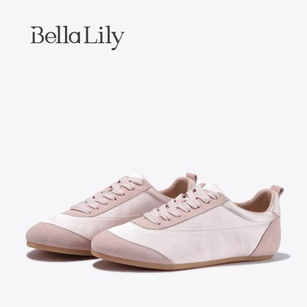 BellaLily2026春季新款绸缎拼色德训鞋软底芭蕾鞋轻便薄底休闲鞋