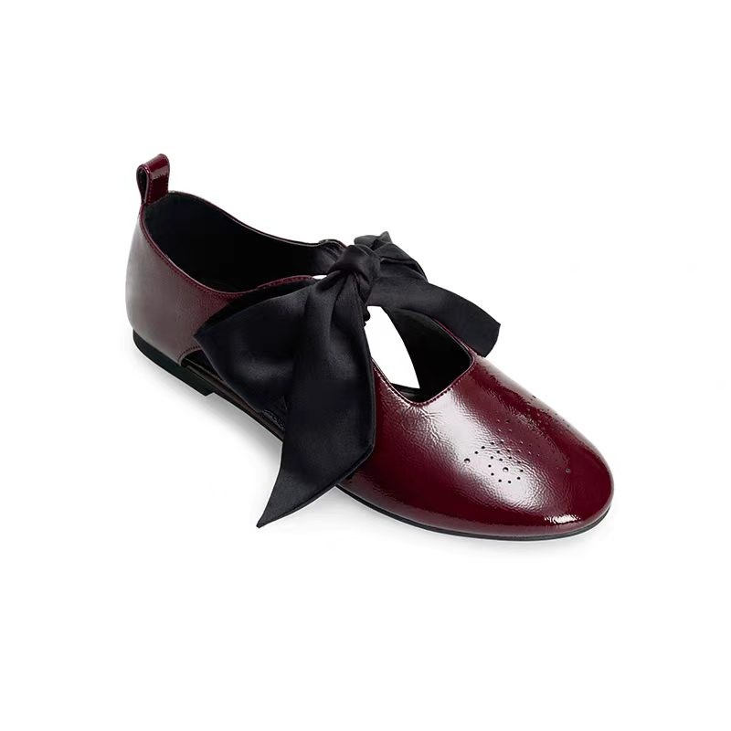 unfolio 项小七 设计师品牌26早春新品复古漆皮蝴蝶结系带玛丽珍主图