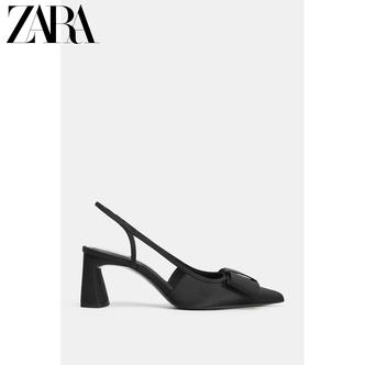 ZARA26春夏新款 女鞋 蝴蝶结饰露跟鞋 2259710 800主图