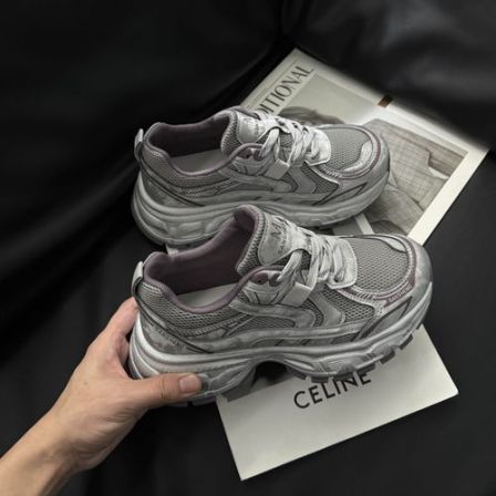 舒适轻便~复古潮流松糕厚底小个子增高轻便运动鞋76X1901