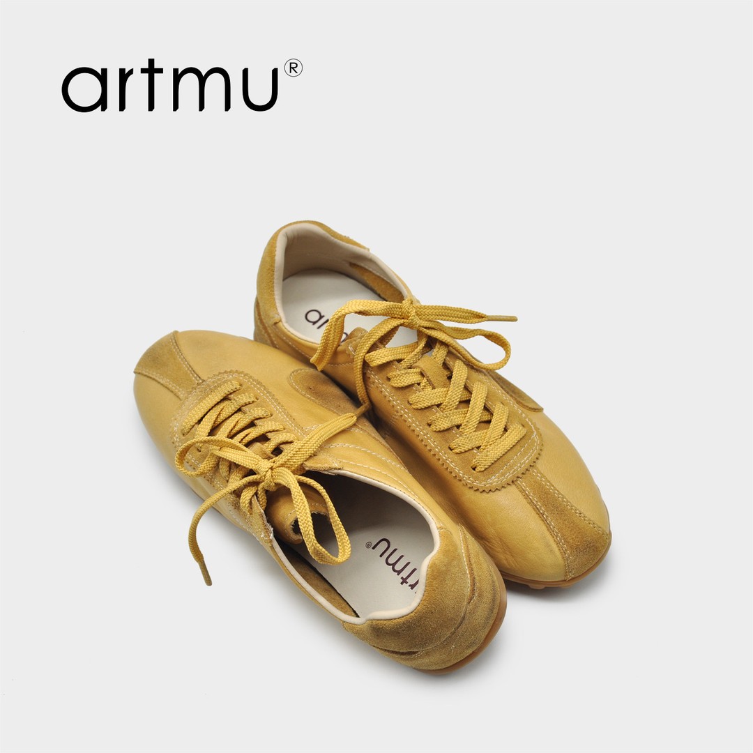 Artmu阿木复古红色鞋子巨好看2026阿甘德训鞋女真皮休闲鞋CH7556主图