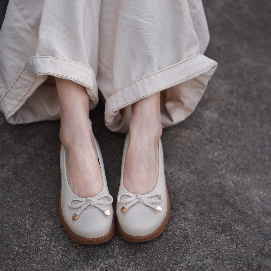 Artmu阿木真皮厚底乐福单鞋女2026春蝴蝶结一脚蹬妈妈鞋1288-8主图