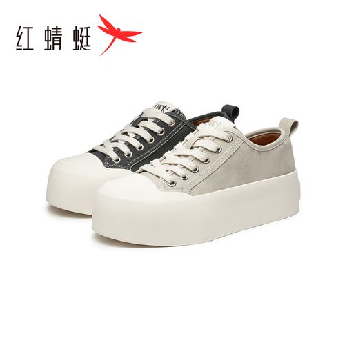 【籽言专属】红蜻蜓简约厚底休闲鞋基础百搭帆布鞋WLB34805主图