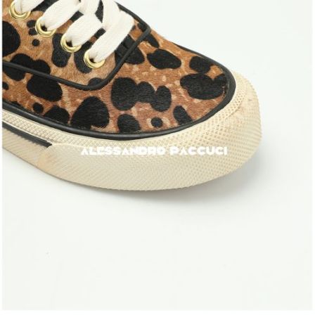 AP洛哥43125XD【豹到】棕色豹纹马毛+牛皮平底时尚百搭运动休闲鞋