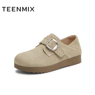 天美意2025秋新款商场同款纯色百搭复古半拖女勃肯鞋BJ553CM5主图