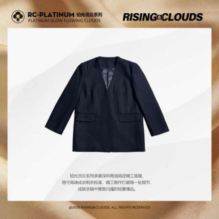 RISING&CLOUDS【小云姐】百搭时尚日常休闲轮廓无领西服外套010397