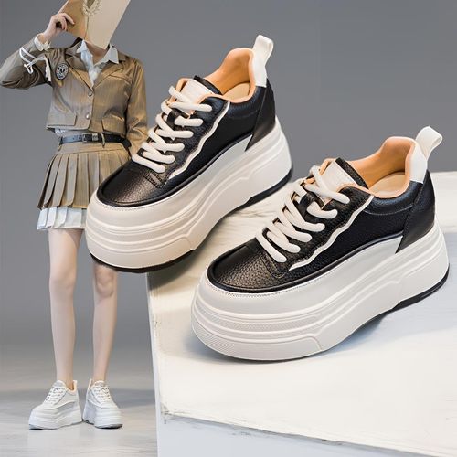 内增高9cm厚底真皮小白鞋女ins韩版显瘦小个子松糕鞋2026春季爆款主图