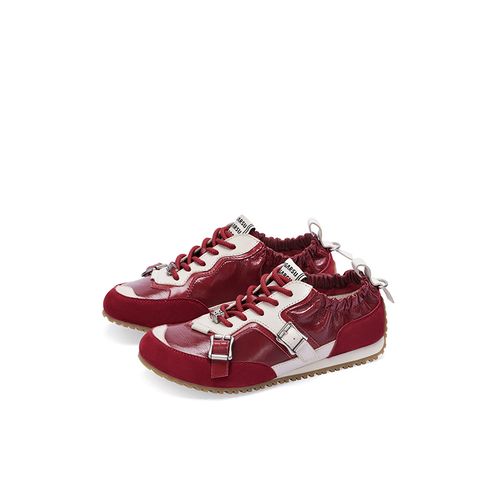 SugarSu酥履章若楠同款26春夏新款红色德训休闲带芭蕾阿甘鞋女主图