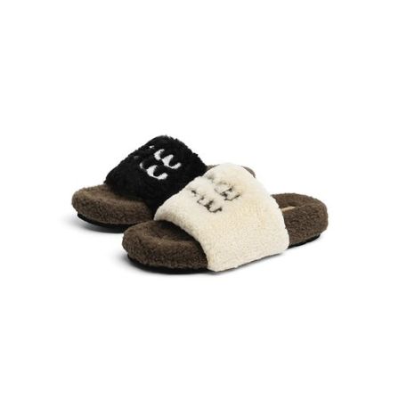 【籽言专属】红蜻蜓厚底毛毛拖鞋外穿一字拖女鞋加绒保暖ins风棉拖