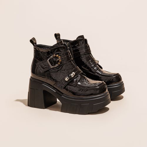 潮流甜酷马丁靴ins女高跟鞋秋冬季魔术贴增高11cm显瘦时装短靴子 主图