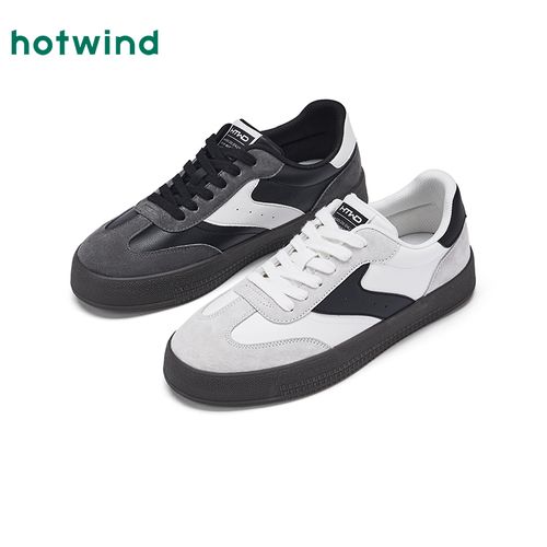 热风2026年春季新款男士时尚百搭拼色德训鞋厚底休闲鞋H14M26502主图