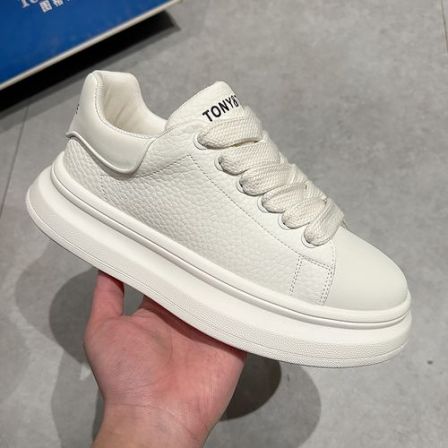 男鞋2026春季新款低帮厚底增高小白鞋系带低帮运动休闲鞋潮老爹鞋