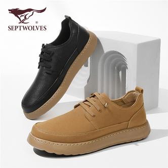 七匹狼男鞋一脚蹬透气工装鞋2025夏季软底勃肯鞋休闲皮鞋板鞋9972主图
