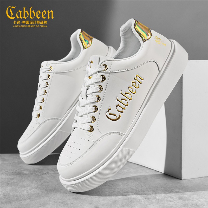卡宾男生鞋子2026新款春厚底耐磨白色休闲板鞋男士潮流百搭小白鞋主图