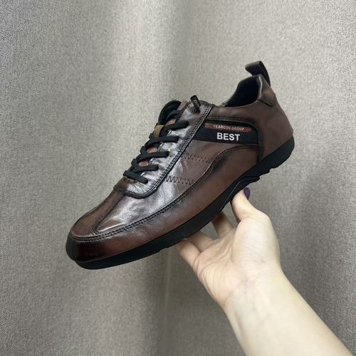 头层牛皮男士休闲皮鞋春季新款韩版潮流百搭真皮鞋子软底透气男鞋主图