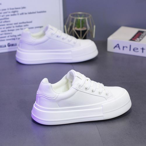 秋冬款情侣休闲鞋轻便软底小白鞋加绒保暖运动鞋厚底增高板鞋男主图