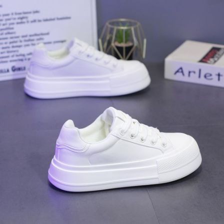 秋冬款情侣休闲鞋轻便软底小白鞋加绒保暖运动鞋厚底增高板鞋男