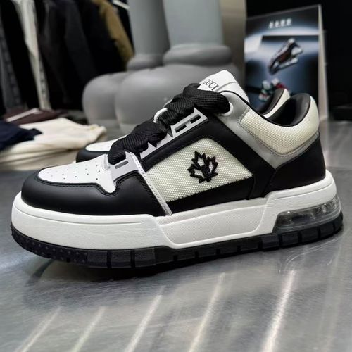 【华尔街名品】帕古茨2026新款时尚皮网拼接休闲高端气垫厚底板鞋主图