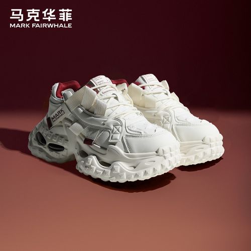 马克华菲男鞋厚底老爹鞋2026新款春季黑色增高鞋子男士运动休闲鞋主图