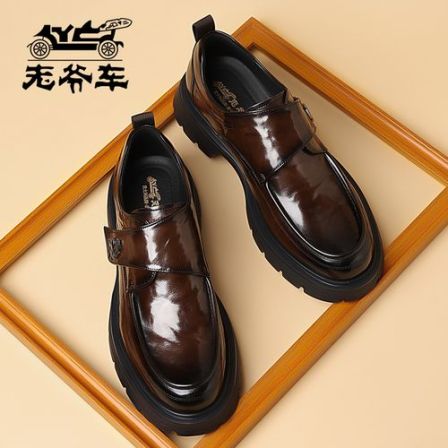 老爷车男鞋2025爆款商务休闲鞋子男士真皮透气英伦皮鞋男式乐福鞋