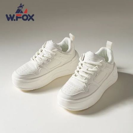 英国小狐狸情侣鞋男士冬季厚底小白鞋女真皮运动休闲男款白色鞋子