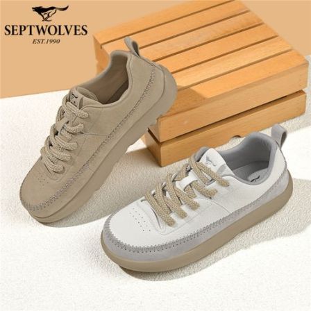 七匹狼春季男鞋增高时尚休闲板鞋男白低帮鞋运动鞋时尚低帮耐磨