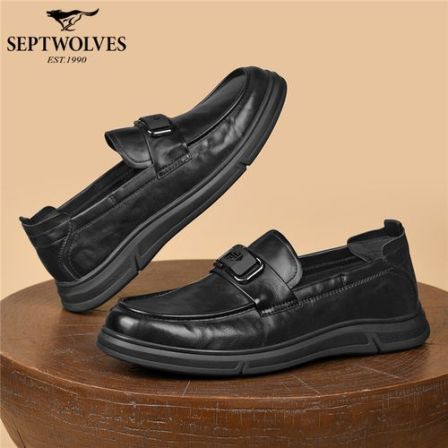 七匹狼男鞋春季一脚蹬透气马衔扣耐磨乐福鞋男士英伦风男鞋豆豆鞋