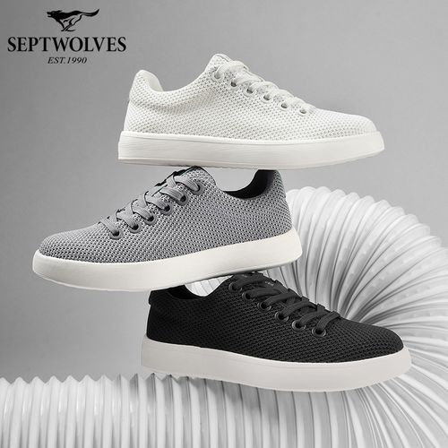 七匹狼男鞋休闲鞋夏季休闲板鞋男白低帮鞋网面透气潮流男士镂空主图