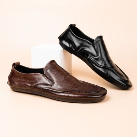 头层牛皮春季新款男士一脚蹬商务休闲豆豆鞋男真皮皮鞋男韩版潮流