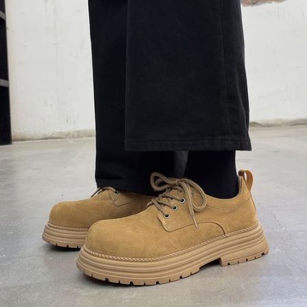 新款德比鞋男休闲低帮马丁靴百搭英伦风通勤高级感皮鞋潮流工装鞋