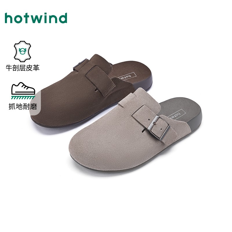 热风2026年春季新款男士包头勃肯鞋户外百搭休闲平底鞋H15M26507主图