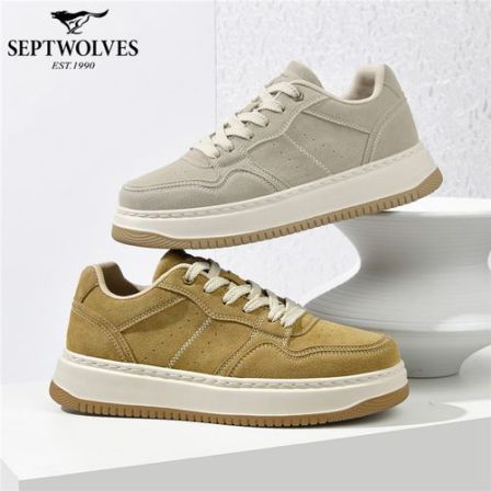 七匹狼男鞋透气防滑秋季休闲板鞋男白低帮鞋百搭男士夏季潮流皮鞋