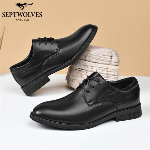 七匹狼男鞋雕花增高尖头商务透气休闲皮鞋正装皮鞋男士鞋子时尚主图