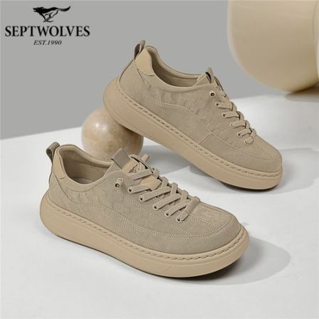 七匹狼男鞋纯色增高春秋休闲板鞋男低帮鞋子潮鞋休闲鞋夏季布鞋