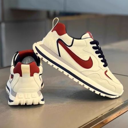 男鞋2025秋季新款潮牌低帮百搭透气板鞋厚底时尚运动休闲小白鞋男