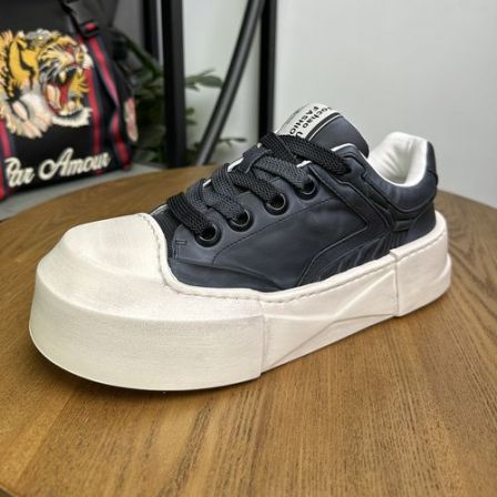 春季新款头层牛皮老爹鞋男士厚底增高时尚休闲鞋韩版百搭透气潮鞋