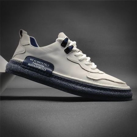 板鞋男款欧洲站男鞋大码休闲鞋百搭男士真皮平板鞋男潮牌45码鞋子