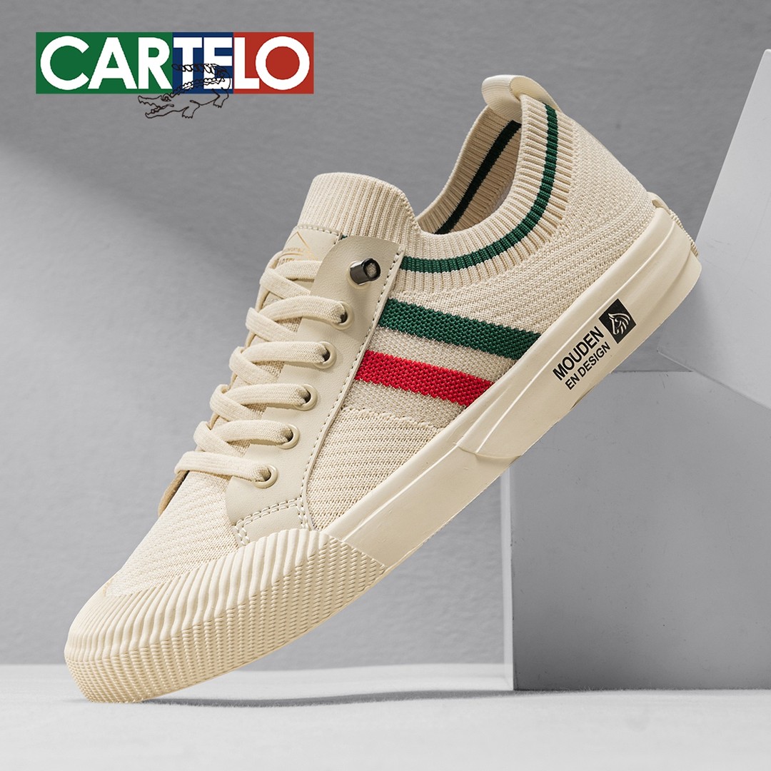 【透气飞织】卡帝乐鳄鱼2026男鞋秋冬款百搭懒人一脚蹬休闲板鞋男款主图